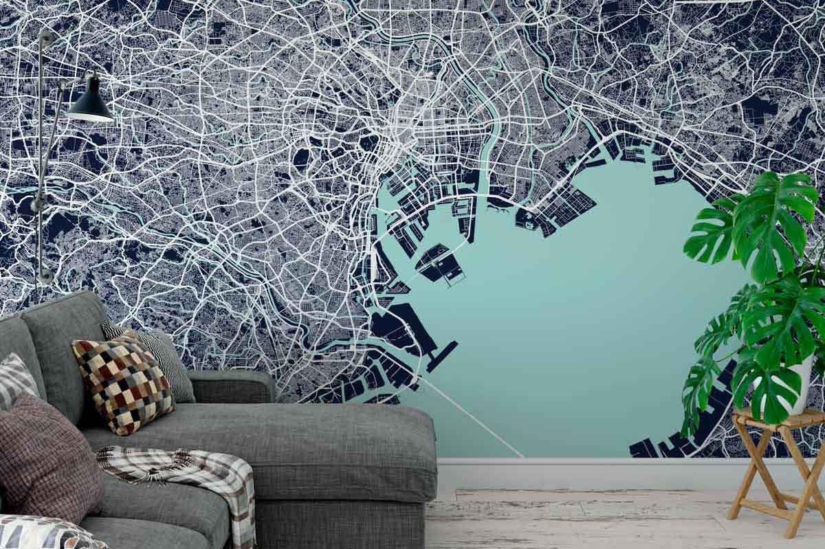 スマホの地図は小さすぎる 壁一面に都市が広がる マップ壁紙 City Wallpaper インテリアハック