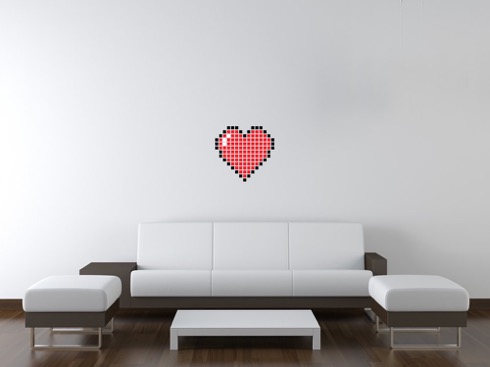 ドット絵のハートが作れるインテリアステッカー Heart Pixel Stickers インテリアハック